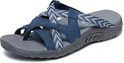 [Skechers] Women's Reggae-Soundproof-Thong Slide Multi-Strap Sandal