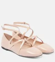 [Jimmy Choo] Jimmy Choo Astoria leather ballet flats AU 12 beige