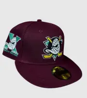 Size 7 1/4 New Era Hat Club Anaheim Mighty Ducks Exclusive Fitted Pinky Uv