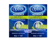 2x Optrex Advance Preservative Free Eye Drops For Tired, Uncomfortable Eyes 10ml