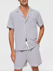 NEW PETER ALEXANDER PJ SET DREAMY BAMBOO JERSEY TOP & SHORTS GREY MENS XL RP$129
