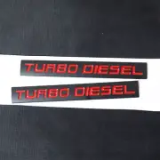 2PCS Matte TURBO DIESEL Black Red Metal Sticker Badge Emblem Decal 3D Car Racing (for: Audi)