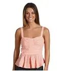 Juicy Couture Peach Cantaloupe Linen Cami BLACK LABEL Top Shirt Blouse 6 NWT