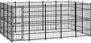 Outdoor Dog Kennel Steel 13.82 m²,Dog Kennels & Runs 144.3KG-3097976