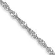 14K White Gold 20 Inch 1.4mm Singapore With Spring Ring Clasp Chain