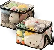 Clear Toy Storage Organizer Bags, Reusable Transparent PVC Travel Waterproof Zipper Bags for Organizing, Large Toy Organization Board game, Puzzle Storage Containers (2, Large)