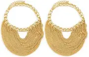 [Niaspi] Gold Tassel Anklet for Women Boho Layered High hell Shoe Chain Punk Chunky Aadjustable Multilayer Statement Nightclubs Party Metal Fringe Foot Chain Accessories Ornament Jewelry
