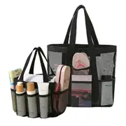 Large Capacity Mesh Multi-pocket Beach Bag Portable Travel Swimming Storage