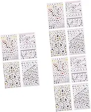 Healeved 3sets Self-Adhesive Halloween Nail Art Stickers DIY Nail Wraps Paper Material Lightweight Easy Application Different Patterns for Festival Party 4sheets*3