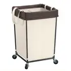 160L Laundry Hamper with Wheels, 2 Section Large Rolling Laundry Basket Bag w...