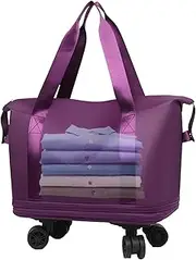 [Nuytghr] Carry On Bag with Wheels, Rolling Suitcase for Travel, Lightweight Luggage Pack, Scratch-Resistant, 360° Swivel Spinner, Wet-Dry Separation Compartment for Trips