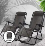 Zero Gravity Reclining Chairs Grey (Twin Pack)