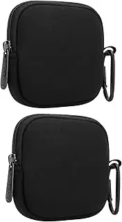 E-Tree 2 Pack Mini Neoprene Pouch Case for Phone Charger Airpods USB Cables Cord ﻿Earphones MagSafe Power Adapter Keychain Small Accessories Storage Organizer Tech Bag,Coin Purse Wallet,Zipper Pocket