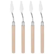 4pcs 12mm No.6 Oil Painting Palette Knives Stainless Steel Spatula Wood Handle