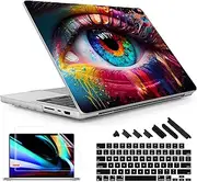 May Chen Compatible with M3 MacBook Pro 16 inch Case 2023 2022 2021 A2991 M2 A2780 M1 A2485 Pro/Max, Surface Hard Shell Cover Case Mac Pro 16" with Retina XDR Display & Touch ID, Human Eye