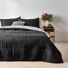 Reversible Double Bed Comforter Set - Black - free shipping - AUS