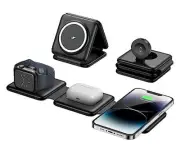 Magnetic Wireless Charger for iPhone: Foldable 3 in 1 Charging Station