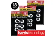 Handy Hardware 18 pcs Hooks PVC Cup 3.8cm Set for Wall Hooks