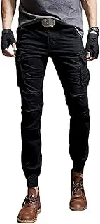 [HanzhuoLG] Pants Men Military Tactical Camouflage Cargo Pants Training Work Camo Combat Army Male Clothing Small Straight Foot Trousers for Men's Black M