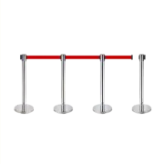 Retractable Queue Crowd Control Barriers | Silver Pole Red Belt