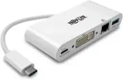 Tripp Lite USB C to DVI Multiport Video Adapter Converter 1080p w/ USB-A Hub
