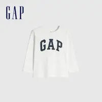 在飛比找蝦皮商城優惠-Gap 男幼童裝 Logo圓領長袖T恤-白色(663827)