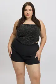 Black Cowl Cami Top Metallic