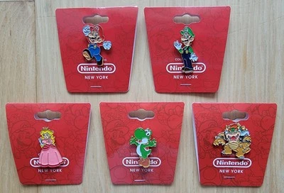 Nintendo New York - Super Mario Collector Pins (Luigi, Peach, Yoshi, Bowser)
