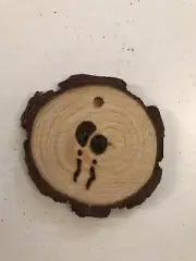 2.5” Hand Burned Pyrography Ornament “Happy Birthday”