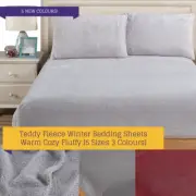 Ramesses Teddy Fleece Fitted Sheet Combo Set | Warm Soft Teddy Fleece Sheets QK