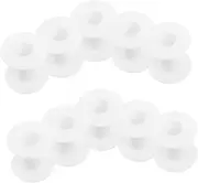 FONDOTIN 10pcs Transparent Plastic Wire Bobbins Empty Spools for Sewing Machine and Embroidery Compact Design for Thread Crafting and Weaving Projects for Organizing Cords and Wires