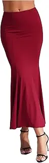 [TiaoBug] Women's Elastic High Waist Gradient Color Block Swing Dance Skirt Ruffle Hem A Line Long Flared Skirts