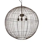 Cray Ball Large 3 Light Wire Weave Ball Pendant Antique Copper - ZAF11135