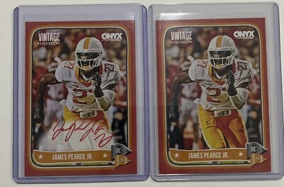 James Pearce Jr. 2024 Onyx Vintage Lot 19/25 Autograph & 20/25 Non-auto Vols
