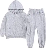 [Legou] Kids Clothing Winter Boys Fleece Sweater Suits Big Boys Girls Hooded Fleece Sportswear
