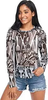 [RPLIFE] Hairdressing Tools Black Womens Mesh Sleeve Top, Long Sleeve Party Tops for Women S-XXL