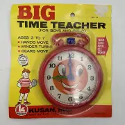 Vintage Kusan Clock Big Time Teacher Teaching Tool Children’s Numbers Clock NOS