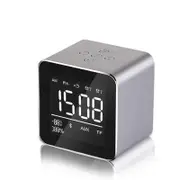 YAyusi V9 Mini Wireless bluetooth Speaker LED Mirror Alarm Clock FM Radio Stereo Bass Speaker 1195 GREY