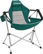 KingCamp Hammock Camping Chair Folding Rocking Chair Heavy Duty Portable Swing Recliner Chair with Pillow for Outdoor Lawn Backyard Picnic