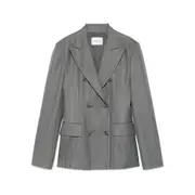 [The Andamane] The Andamane Pinstripe Double-breasted Blazer 38 IT GREY
