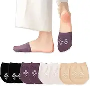 [ZANZER] (4 Pairs) Toe Topper Socks for Women, No Show Liner Half Socks, Seamless Non-Slip Grip, Invisible Top Cover, Breathable Cotton for High Heels, Sandals, Sports Shoes