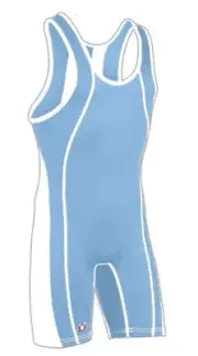 Brute Maverick Wrestling Singlet - Columbia Blue/White