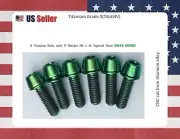 M5 x 16mm Titanium Bolt PURE GR5 Taper Head / Ti Bolt 6 pcs - GREEN for stems