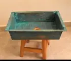 Hammered Copper Kitchen Sink Green Patina Aged, Customizable
