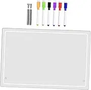 Angoily 1Set Acrylic Memo Board with Dry Erase Pens Transparent Writing Board for Office Home School and Cafe Lightweight Versatile Desktop Decoration and Message