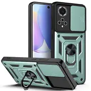case For Huawei Nova/ 9 Honor 50 Slide Camera Lens Protection and Built in 360 Rotatable Ring Holder - Green