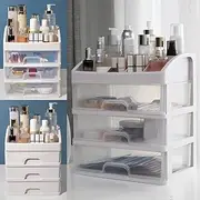 Makeup Organizer Acrylic Cosmetic Storage -Proof Drawers and Jewelry Display Household Items Box Transparent Large 3 Layers Multicolor1467