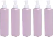 AIMALL 5 PCS Precision Pump Dispensing 250ml, Convenient Refill Square Bottle for Liquid Soap, Shampoo, Lotion - Leak-Proof, Wide Mouth