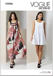 Vogue Paper Pattern V2026H5 Misses' Dress in Two Lengths H5(6-8-10-12-14)