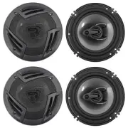 (4) Rockville RV6.3A 6.5" 3-Way Car Speakers 750 Watts/140 Watts RMS CEA Rated